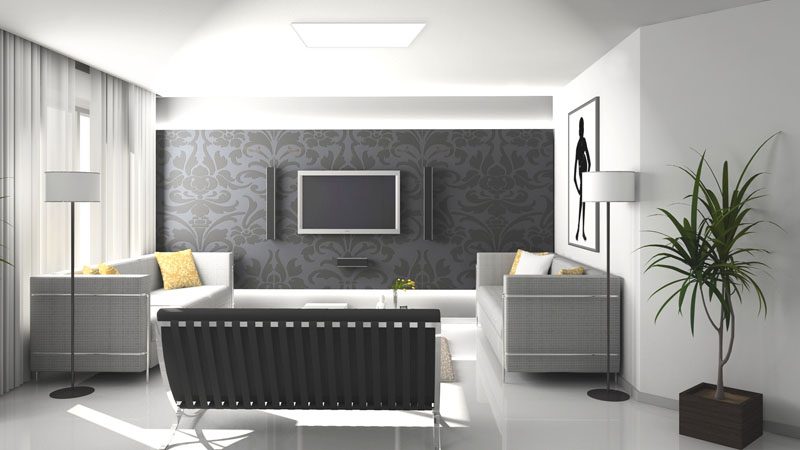 LED solar lighting for living room