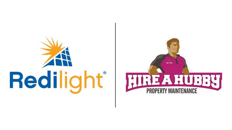 Hire A Hubby and Redilight partnership for solar lighting installation