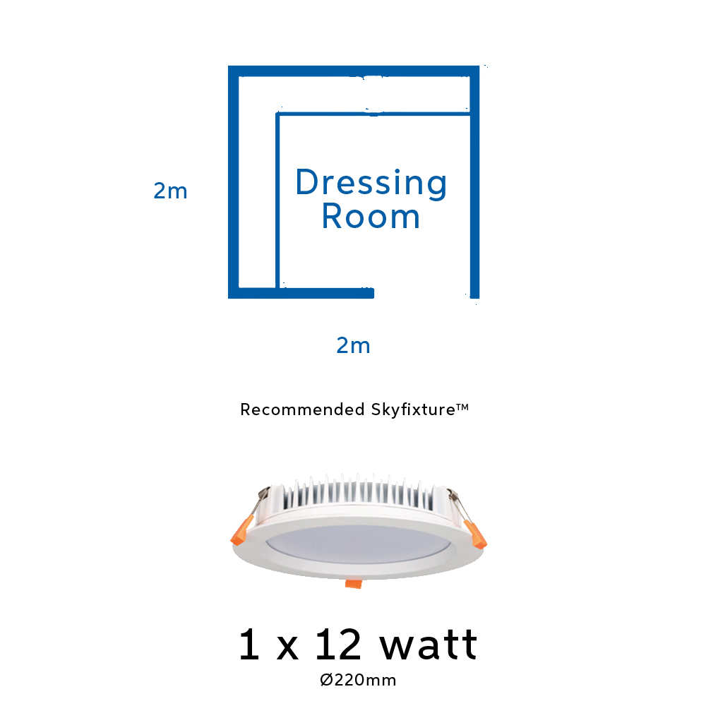12 watt light fitting for wardrobes and dressing rooms