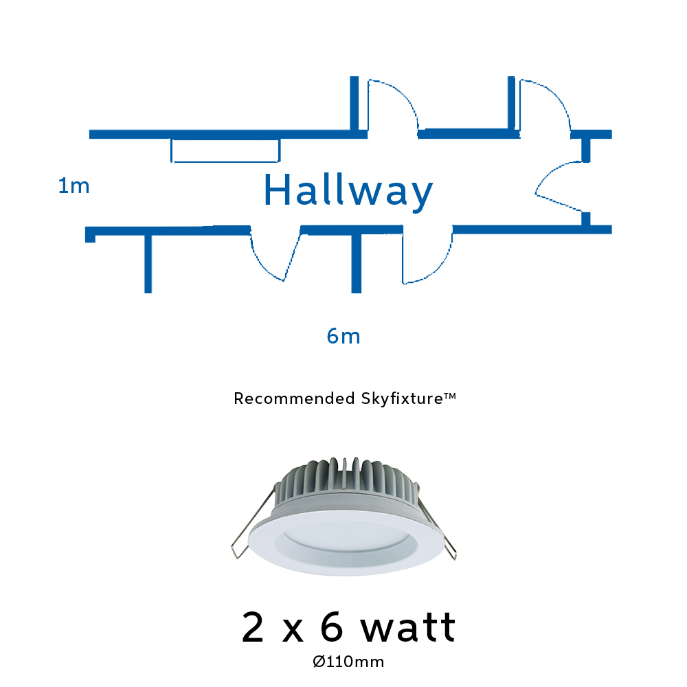6 watt light fixture for lighting hallways